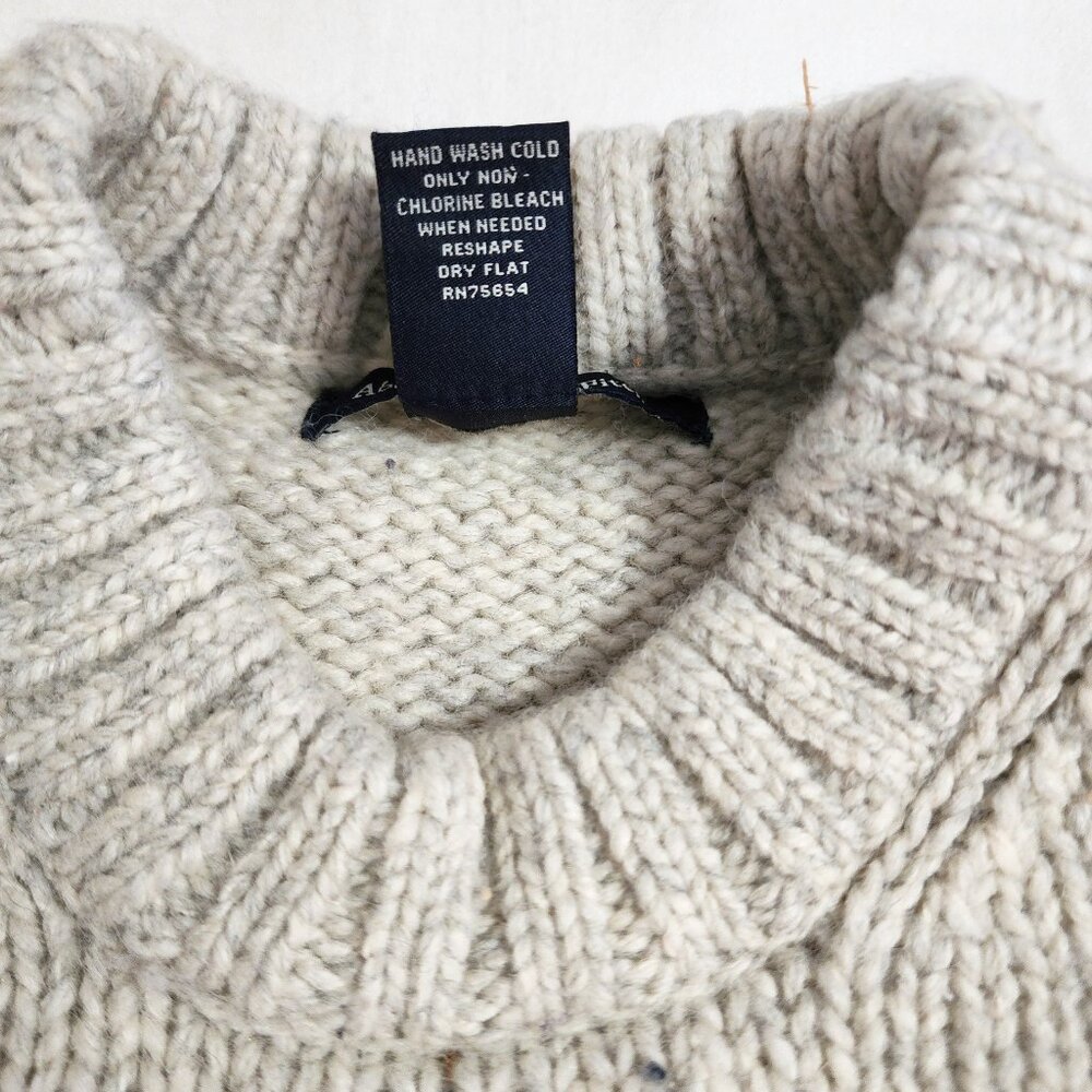 Abercrombie&Fitch Womens WinterWhite&Gray Lambswool Blend Snowflake Sweater - Picture 7 of 10